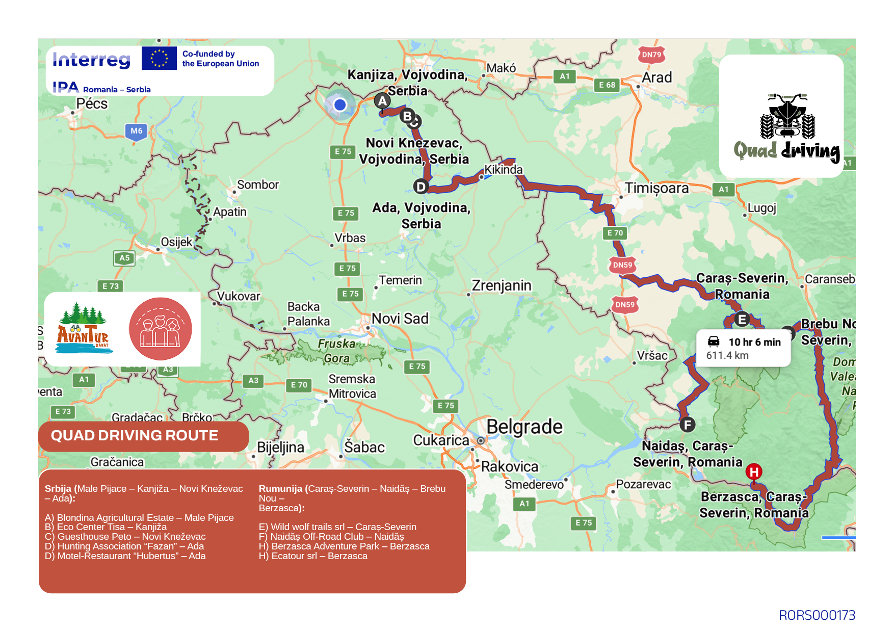 Quad Driving Route – Adrenaline Lines of the Border map